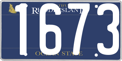 RI license plate 1673