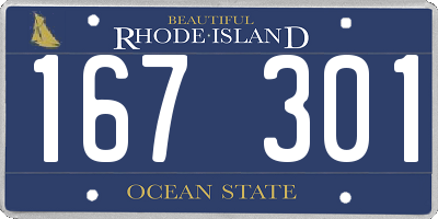 RI license plate 167301