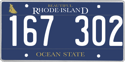 RI license plate 167302