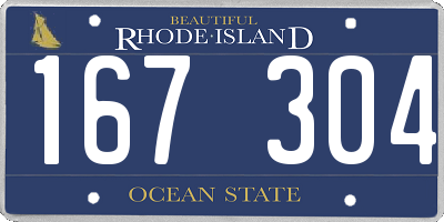 RI license plate 167304