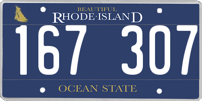 RI license plate 167307