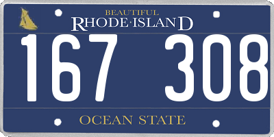 RI license plate 167308