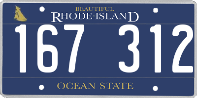 RI license plate 167312