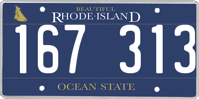 RI license plate 167313