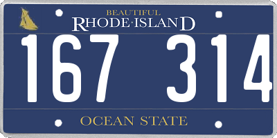 RI license plate 167314