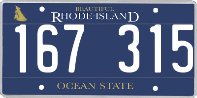 RI license plate 167315