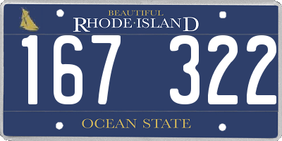 RI license plate 167322