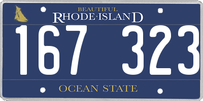 RI license plate 167323