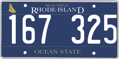 RI license plate 167325