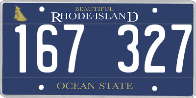 RI license plate 167327