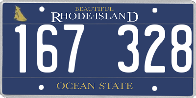 RI license plate 167328