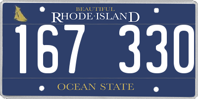 RI license plate 167330