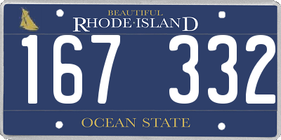 RI license plate 167332