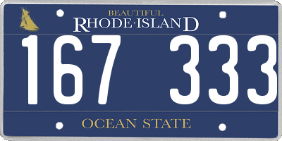 RI license plate 167333