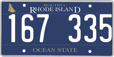 RI license plate 167335