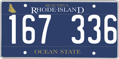 RI license plate 167336