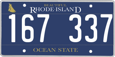 RI license plate 167337