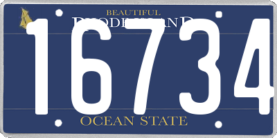 RI license plate 16734