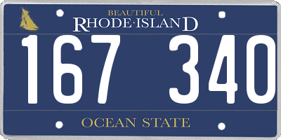 RI license plate 167340
