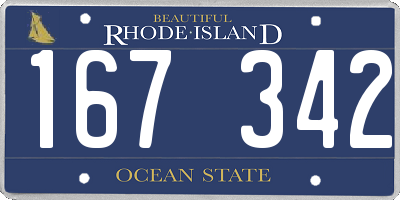 RI license plate 167342