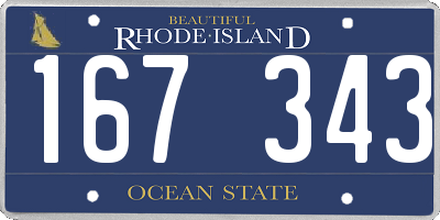 RI license plate 167343