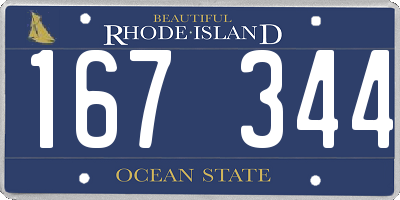 RI license plate 167344