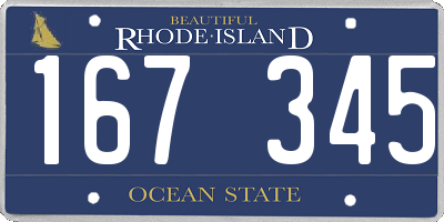 RI license plate 167345