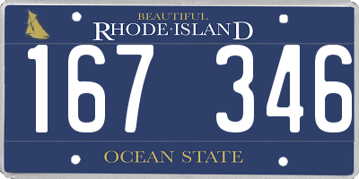 RI license plate 167346
