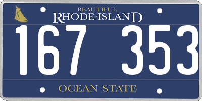 RI license plate 167353