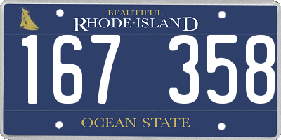 RI license plate 167358