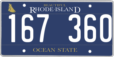 RI license plate 167360