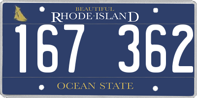 RI license plate 167362