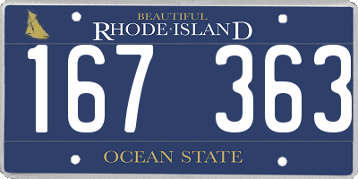 RI license plate 167363