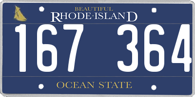 RI license plate 167364