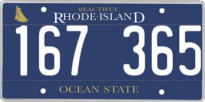 RI license plate 167365