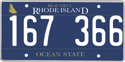 RI license plate 167366