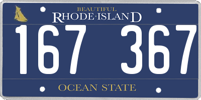 RI license plate 167367