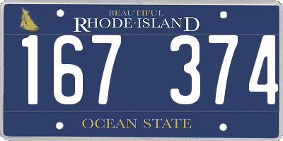 RI license plate 167374