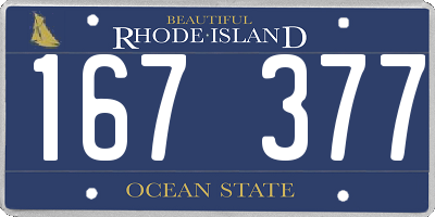 RI license plate 167377