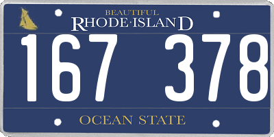 RI license plate 167378