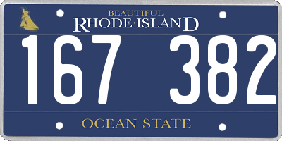 RI license plate 167382