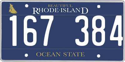 RI license plate 167384