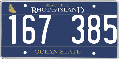 RI license plate 167385