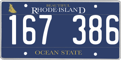 RI license plate 167386