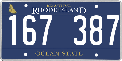 RI license plate 167387