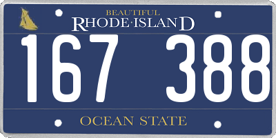 RI license plate 167388