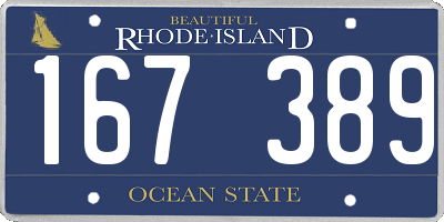 RI license plate 167389