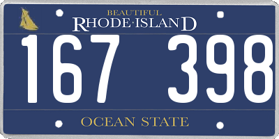 RI license plate 167398