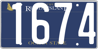 RI license plate 1674