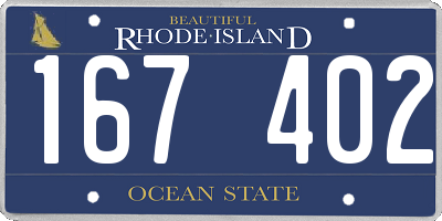 RI license plate 167402
